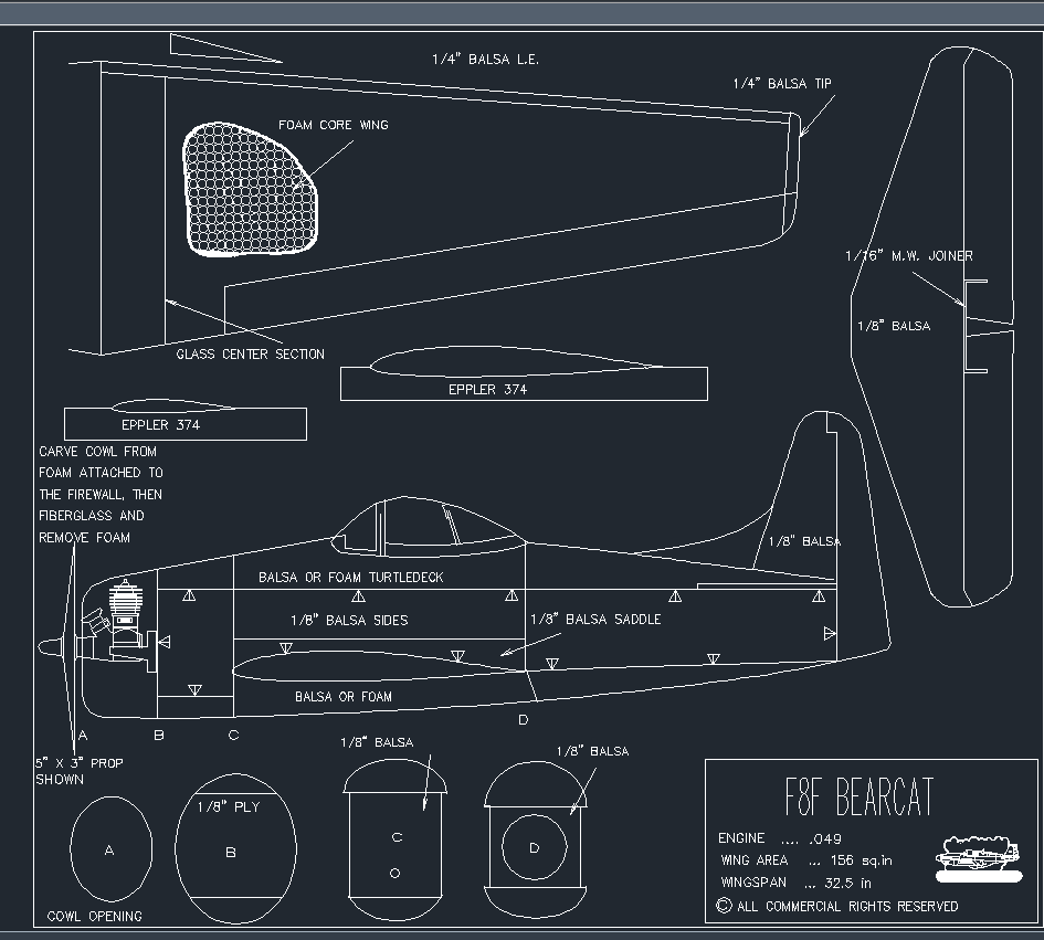 Grumman_F8F_dwgwCģ͈DCADD