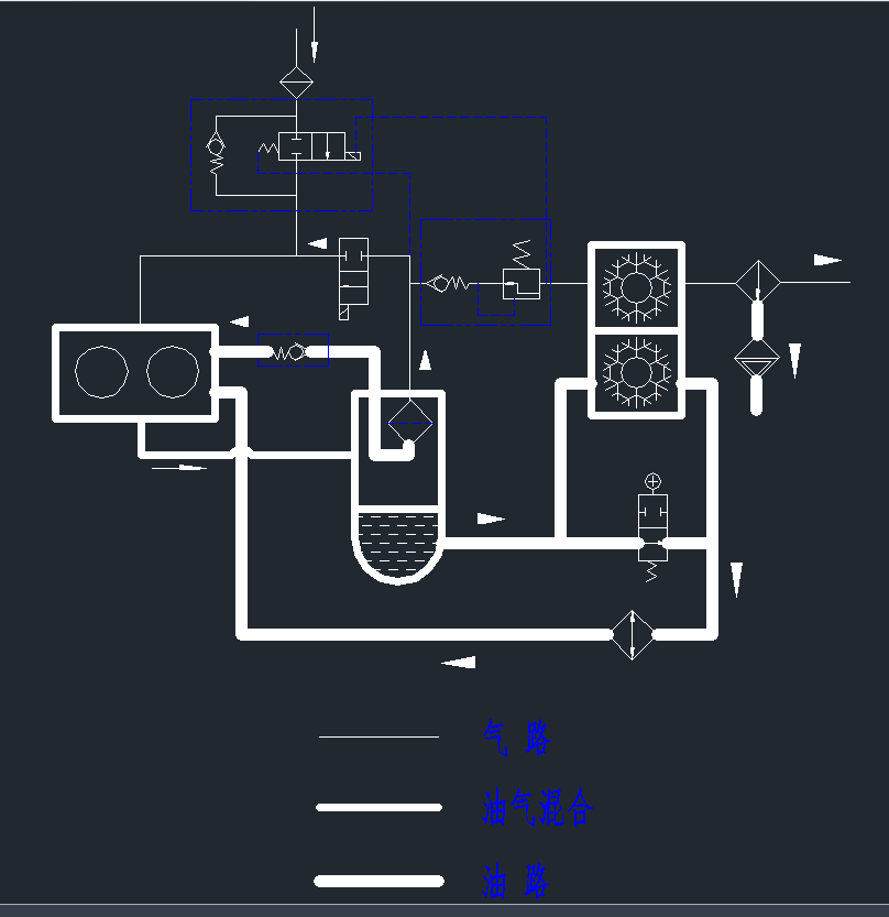 空壓機氣液原理圖CAD圖紙